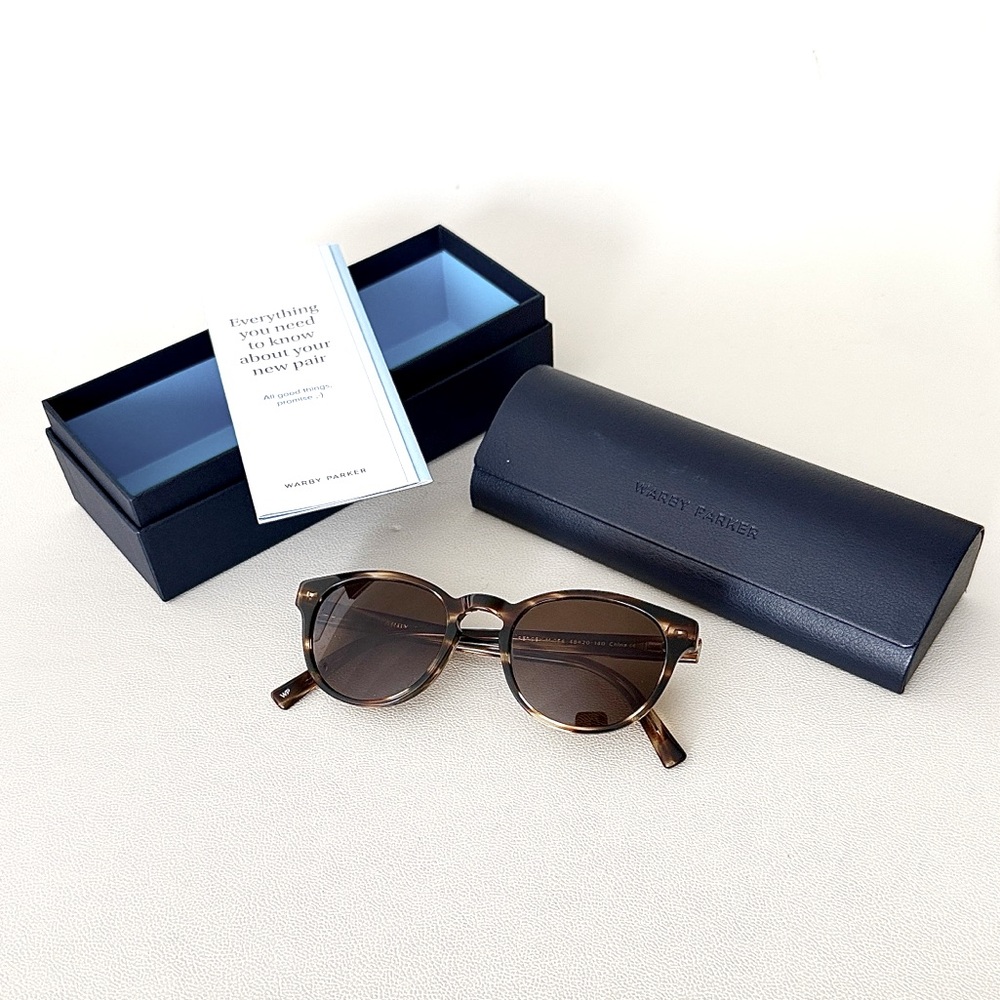 Women’s Warby Parker Percey 256 Tortoise Brown Sunglasses + Case + Box